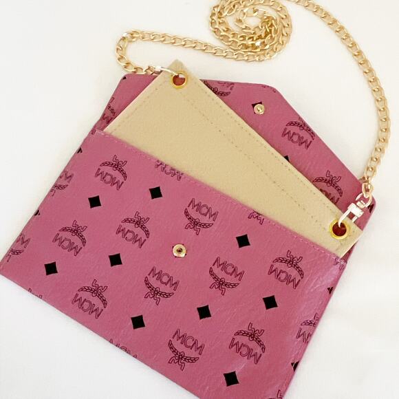 🚨LOW START! MCM Leather Envelope Clutch Pink Visetos - Picture 11 of 12